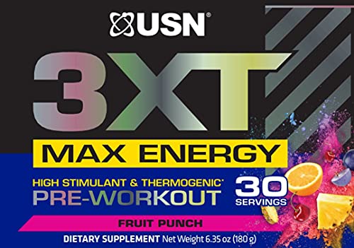 USN 3XT Max Pre-Workout Supplement Drink Mix Powder for Energy, Endurance and Pump USNAu supplements