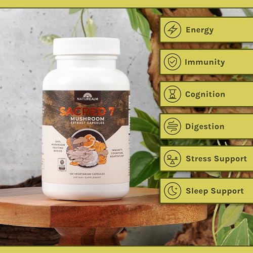Naturealm Sacred 7 Mushroom Extract Capsules - Chaga, Cordyceps, Lion's Mane NaturealmAu supplements