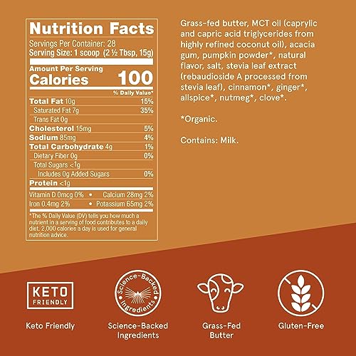 Bulletproof Pumpkin Spice Creamer, 14.8 Ounces, Keto Coffee Powder Creamer BulletproofAu supplements