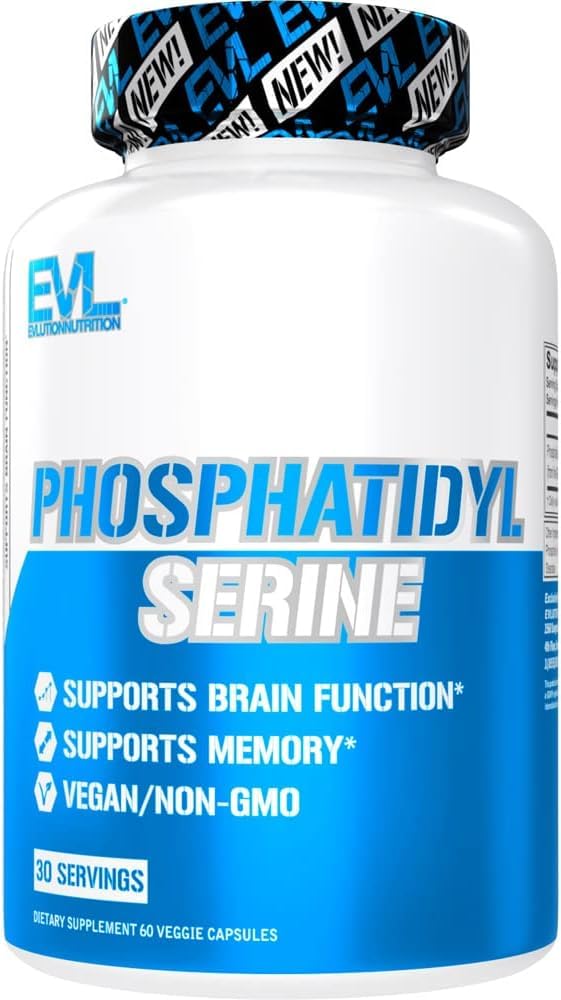 PhosphatidylSerine Nootropics Brain Support Supplement - Advanced Anti Aging Brain Health Supplement for Adults - Memory and Focus with Phosphatidylserine 300mg - EVL Vegan Non-GMO EvlutionAu supplements