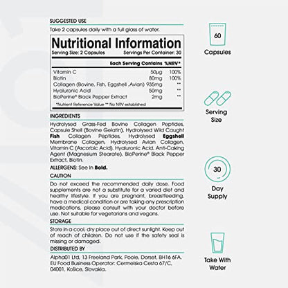 Multi Collagen Protein - Types I, II, III, V & X - Wild Caught Marine, Grass Fed Bovine, Eggshell Revive NaturalsUS supplements