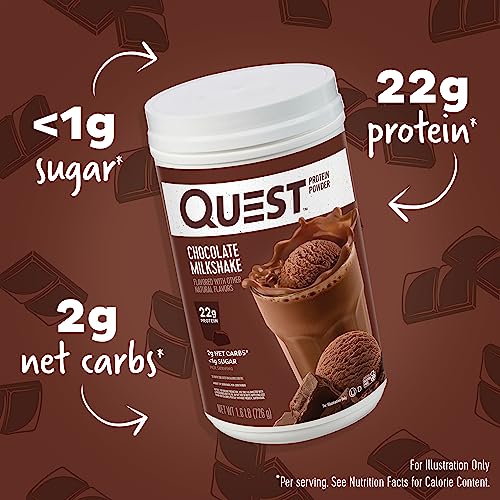 Quest Nutrition Chocolate Milkshake Protein Powder, 22g Protein, 2g Net Carbs, 1g Sugar Quest NutritionUS supplements