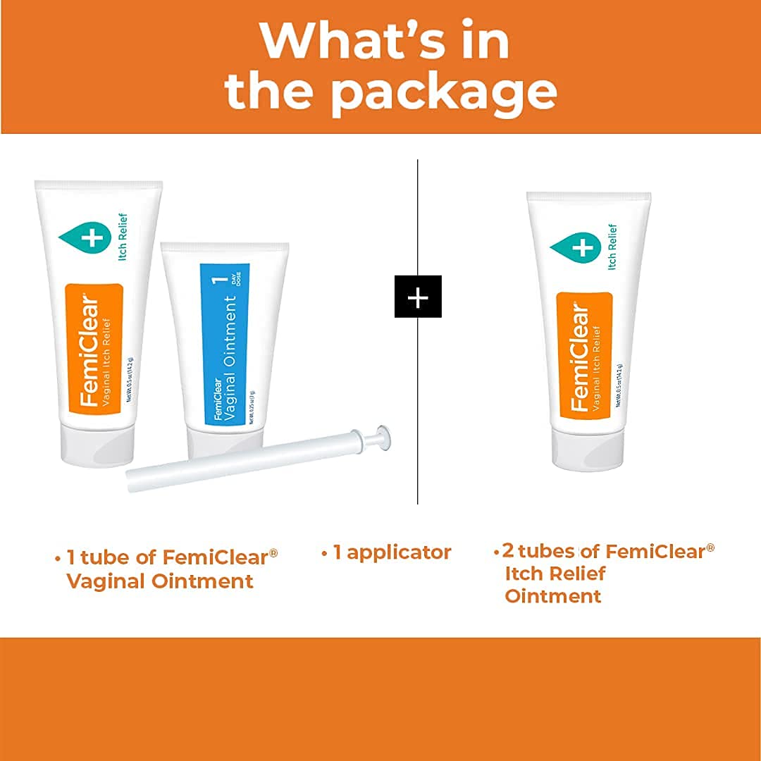 FemiClear 1-Day Yeast Infection Treatment & Vaginal Itch Relief Ointment - Fast Relief Bundle (Pack of 2) FemiClearAu supplements