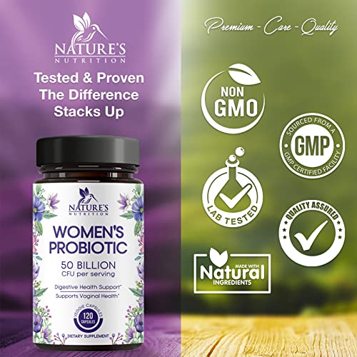 Probiotics for Women 4-in-1, 50 Billion CFU + Prebiotics, Vaginal Women's Probiotic Nature's NutritionAu supplements