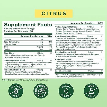 Bloom Nutrition Greens and Superfoods Powder for Digestive Health, Greens Powder Bloom NutritionUS supplements