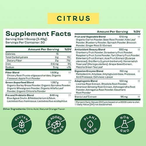Bloom Nutrition Greens and Superfoods Powder for Digestive Health, Greens Powder Bloom NutritionUS supplements