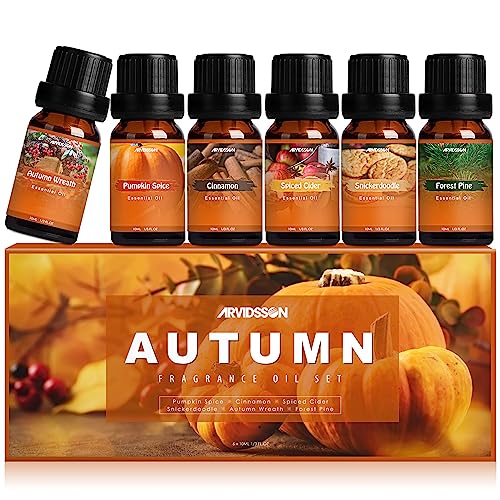 Autumn Fragrance Oil Set, Premium Fall Essential Oils for Diffuser and Candle Making -Cinnamon ARVIDSSONAu supplements