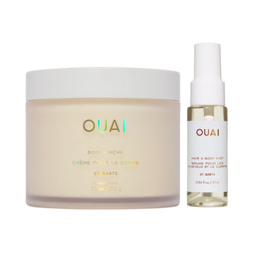 OUAI St. Barts Hair & Body Gift Set - Tropical-Scented Body Care for Women & Men - Includes Full Size Hydrating Body Cream & Deluxe Hair and Body Mist (2 Count) OUAIAu supplements