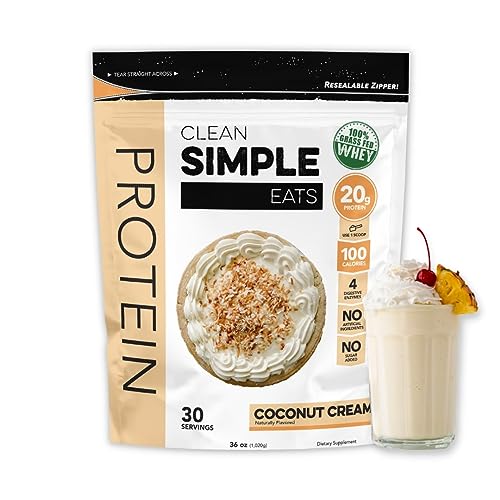 Clean Simple Eats Coconut Cream Whey Protein Powder, Natural Sweetened and Cold Clean Simple EatsUS supplements