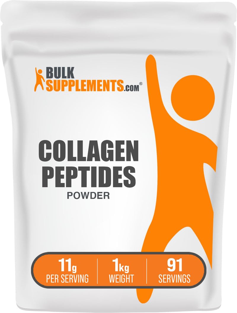 BulkSupplements.com Collagen Peptides Powder - Bovine Collagen Powder, Powdered Collagen Supplement - Hydrolyzed & Gluten Free, 11g per Serving, 1kg (2.2 lbs) (Pack of 1) BulkSupplementsAu supplements