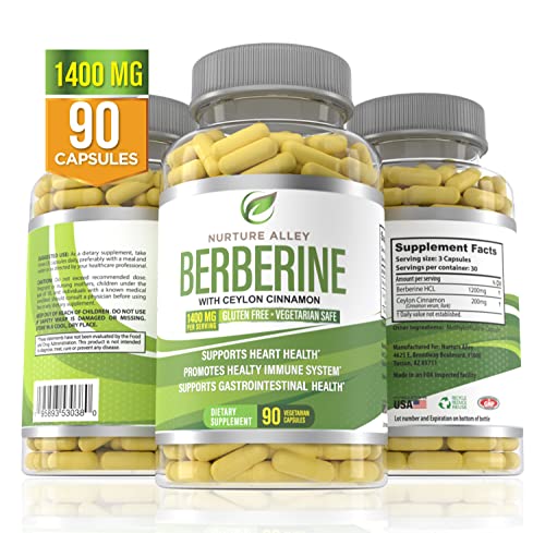 Nurture Alley Berberine Complex - Berberine HCL 1200mg Plus Organic Ceylon Cinnamon NURTURE ALLEYUS supplements