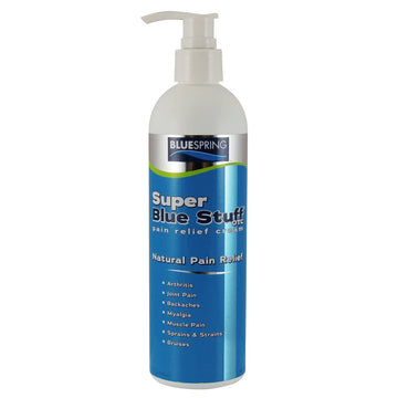 Super Blue Stuff OTC 12-oz. Pump Bottle - Natural, Made in USA, Paraben-free, Works in As Little As 5 Minutes for Joint/Muscle Pain, Backaches, Sprains/Strains, Bruises & Arthritis by Blue Spring Blue SpringAu supplements