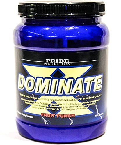 #1 Pre Workout - Dominate X 500g- Best Nitric Oxide & Creatine Pre-Workout Formula Pride NutritionUS supplements