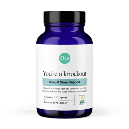 Ora Organic Natural Sleep Aid Supplement Stress Support Calming Herbal Blend with Melatonin from Tart Cherry - Includes Magnesium Citrate, Valerian Root, and Lemon Balm - 1 Month Supply, 60 Capsules Ora OrganicUS supplements