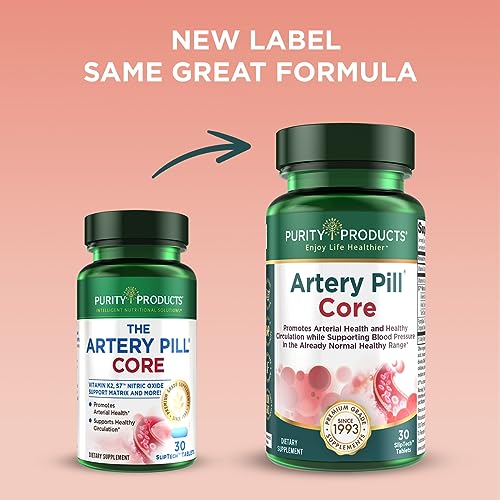 Purity Products Artery Pill Core from MK-7 Vitamin K2, Plant-Based S7 Nitric Oxide Booster Purity ProductsAu supplements