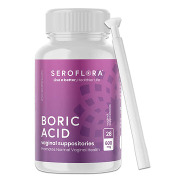 Seroflora Boric Acid Vaginal Suppositories for Women + 1 Suppository Applicator - Helps Support Vaginal Odor pH Balance, Yeast Infection and Bacterial Vaginosis SerofloraUS supplements