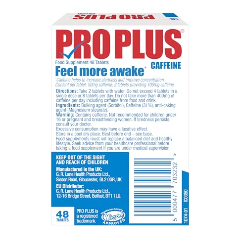 PRO PLUS 48 tablets - Caffeine Tablets - Sugar Free PRO PLUSUS supplements