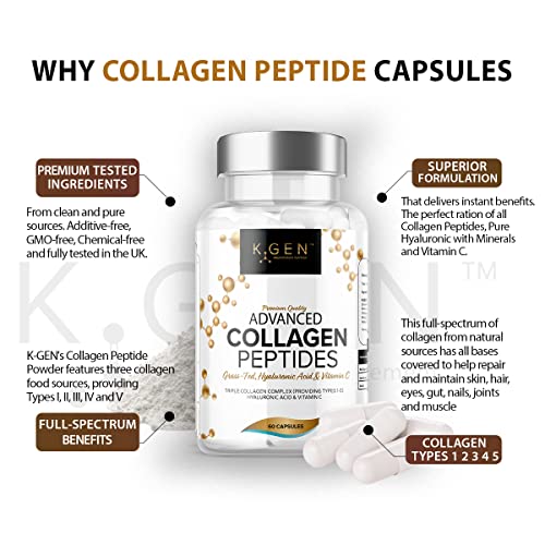Pure Collagen Supplements Capsules Grass Fed Advanced Multi Collagen Peptides K GEN rejuvenation nutritionAu supplements