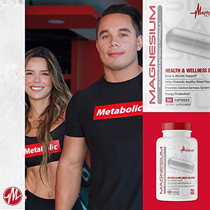 Metabolic Nutrition Magnesium, 650mg per Serving, Non-GMO, Vegan, Gluten Free Metabolic NutritionUS supplements