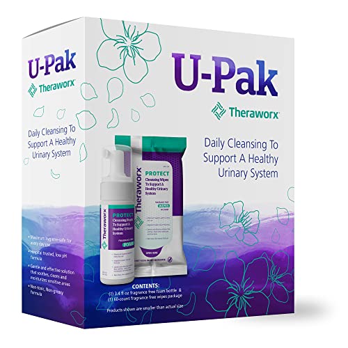 Theraworx Protect U-Pak 60-Ct Wipes & Hygiene Foam 3.4 oz for Urinary Health (Pack of 1) THERAWORX PROTECTAu supplements