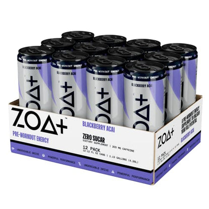 ZOA+ Plus Sugar Free Pre Workout Drinks Bundle | 12 Fl Oz, (36 Pack) | Nitric Oxide Support ZOAUS supplements
