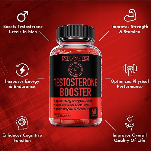 Testosterone Booster For Men Gummies - Enhances Strength & Stamina - Optimizes Physical Atlantis NutritionAu supplements