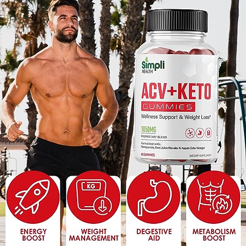 Nutrocell Simpli Health ACV Ketos Gummies Keto Apple Cider Vinegar 1050mg NutrocellUS supplements