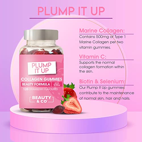 Beauty & Co Collagen Gummies by - 120 Marine Collagen Gummies with Biotin, Vitamin C & Selenium (120) Beauty & CoAu supplements