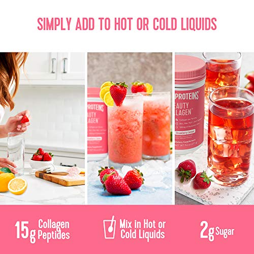 Vital Proteins Beauty Collagen (Strawberry Lemon, Canister) - 120mg of Hyaluronic Acid Vital ProteinsUS supplements