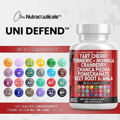 Tart Cherry Extract Capsules 20,000mg with Turmeric 8000mg Moringa Clean NutraceuticalsUS supplements