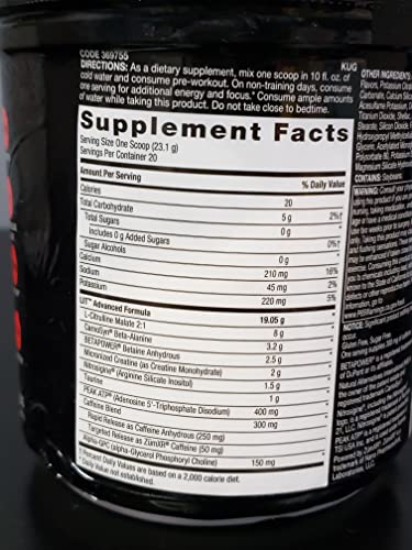 BEYOND RAW LIT AF | Advanced Formula Clinical Strength Pre-Workout Powder | Contains BEYOND RAWUS supplements