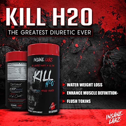 Insane Labz Kill H20, AMPiberry Infused Diuretic, Reduce Water Retention and Bloating Relief Insane LabzUS supplements