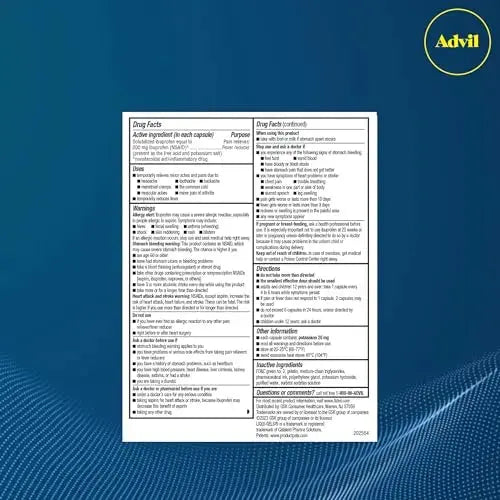 Advil Liqui-Gels minis Pain Reliever and Fever Reducer, Pain Medicine for Adults with Ibuprofen 200mg for Pain Relief - 200 Liquid Filled Capsules AdvilAu supplements