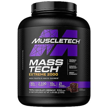 Muscletech Mass Gainer Mass-Tech Extreme 2000, Muscle Builder Whey Protein Powder MuscleTechUS supplements