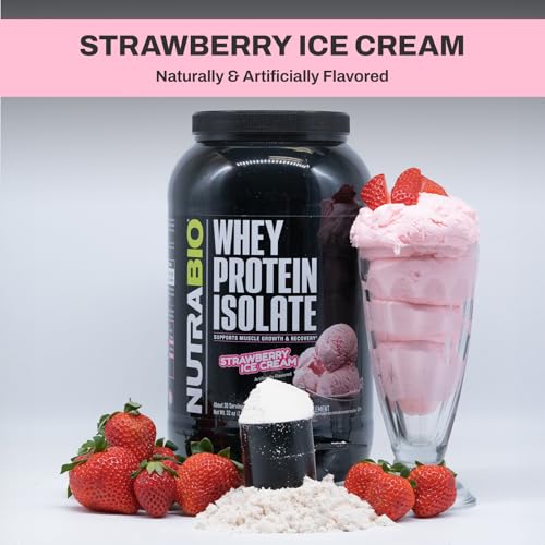 NutraBio Whey Protein Isolate Supplement – 25g of Protein Per Scoop with Complete NutraBioAu supplements
