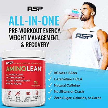 RSP NUTRITION AminoLean Pre Workout Energy (Pink Lemonade 30 Servings) with TrueFit RSP NUTRITIONUS supplements
