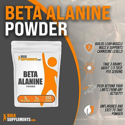 BULKSUPPLEMENTS.COM Beta Alanine Powder - Beta Alanine Pre Workout, Beta Alanine BULKSUPPLEMENTS.COMUS supplements
