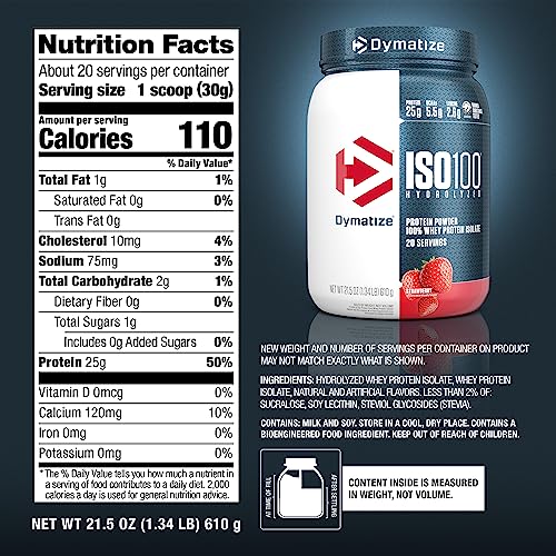 Dymatize ISO100 Hydrolyzed Protein Powder, 100% Whey Isolate Protein, 25g of Protein DymatizeUS supplements