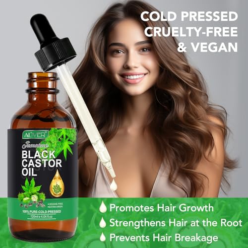 ALIVER Jamaican Black Castor Oil (2 Pack), Jamaican Castor Oil Organic Cold Pressed Unrefined ALIVERUS supplements