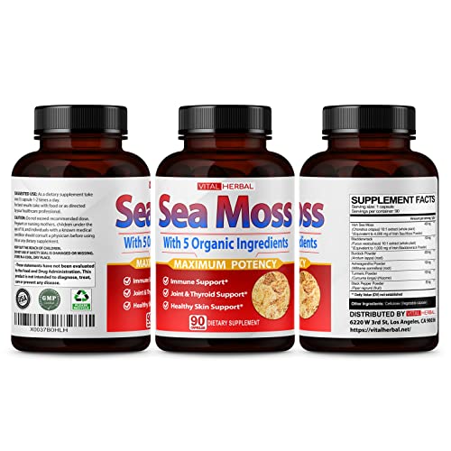 VITAL HERBAL Irish Sea Moss Capsules Equivalent to 5450mg - Maximum Potency VITAL HERBALUS supplements