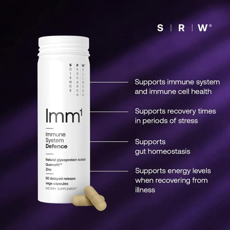 SRW Imm¹ Defence | Supports Immune System Health | 60 Vege Capsules | Supplement for Immune Response | Contains Natural Glycoprotein Isolate (Muno-IgY™) and Quercetin SRWAu supplements