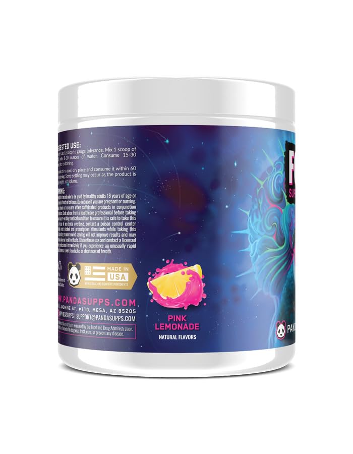 Underground Bio Labs Panda Supps Focus Super Nootropic 3.0, Energy, Clarity, Mood,Creativity,Vision, 300MG Alpha GPC,1.5G L-Tyrosine, Lions Mane, AstraGin™ (30 Servings) (Pink Lemonade 3.0) Underground Bio LabsAu supplements