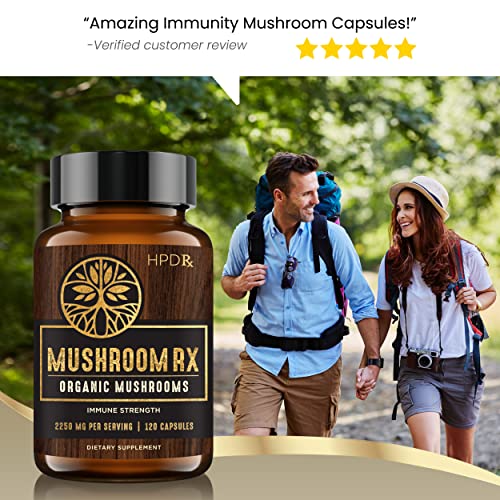 HPD Rx Mushroom Rx Organic Mushroom Extract Blend Max Immunity Dose, Lion’s Mane HPD RxUS supplements