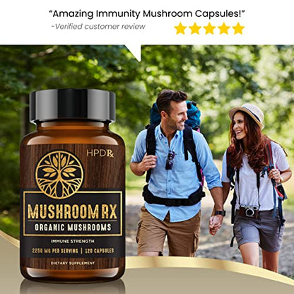 HPD Rx Mushroom Rx Organic Mushroom Extract Blend Max Immunity Dose, Lion’s Mane HPD RxUS supplements