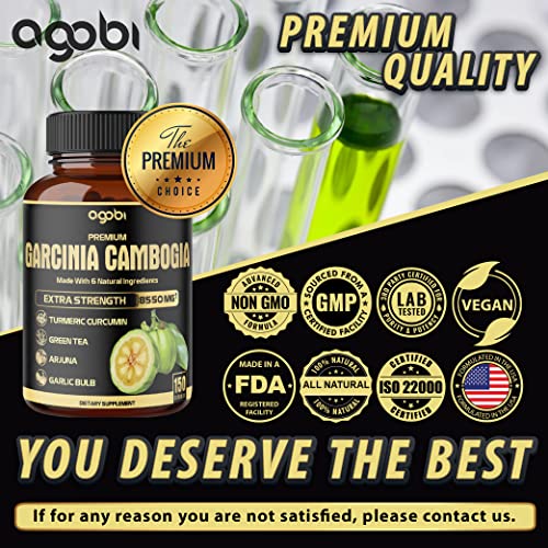 Premium Garcinia Cambogia 20:1 Extract Capsules 8550 mg - with Green Tea, Arjuna agobiUS supplements