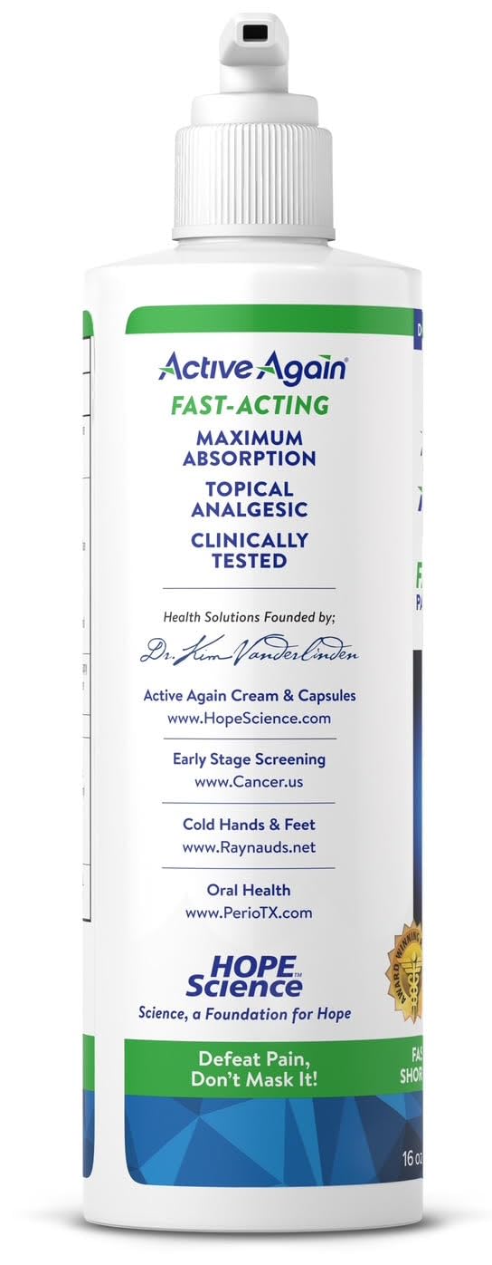 ACTIVE AGAIN Hope Science Cream, 16oz | for Joint Health, Pain Relief, and Mobility, Muscle, Back, Knee, Shoulder | Fast Acting | Made in USA ACTIVE AGAINAu supplements