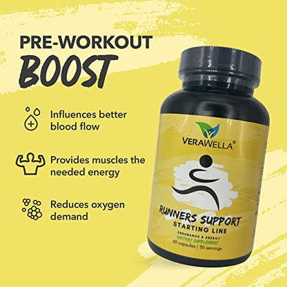 VeraWella - Runners Support Starting Line, Nitric Oxide Booster with L-Arginine, L Citrulline VeraWellaUS supplements