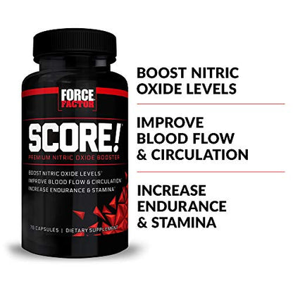 FORCE FACTOR Score!, 2-Pack, Nitric Oxide Supplement for Men, Nitric Oxide Booster Force FactorUS supplements