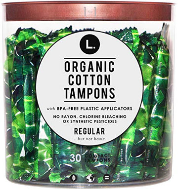 L. Organic Cotton Regular Absorbency Compact Tampons 30 Count L.Au supplements